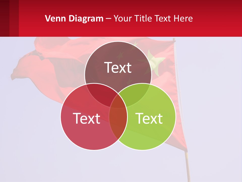 A Chinese Flag Flying In The Wind With A Blue Sky In The Background PowerPoint Template