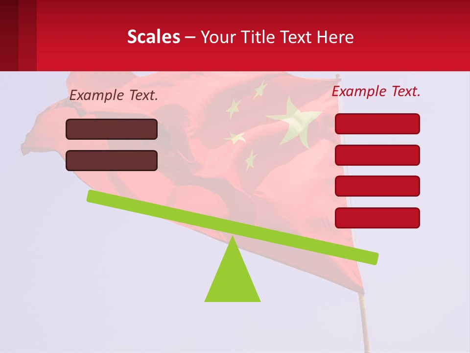 A Chinese Flag Flying In The Wind With A Blue Sky In The Background PowerPoint Template