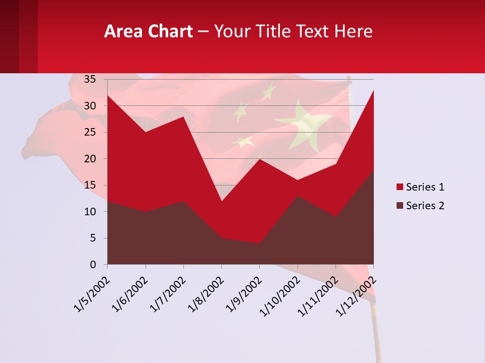 A Chinese Flag Flying In The Wind With A Blue Sky In The Background PowerPoint Template
