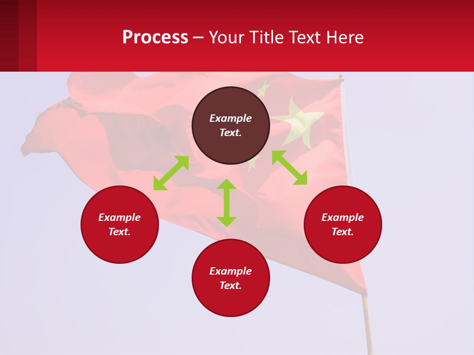 A Chinese Flag Flying In The Wind With A Blue Sky In The Background PowerPoint Template