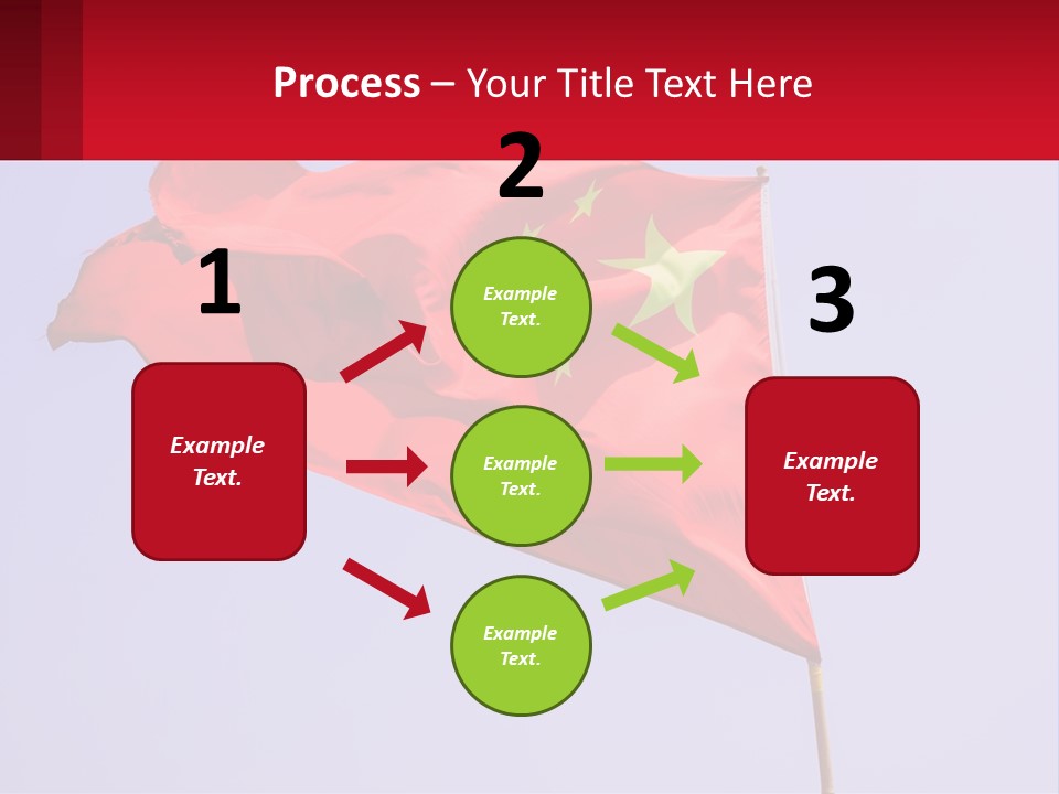 A Chinese Flag Flying In The Wind With A Blue Sky In The Background PowerPoint Template