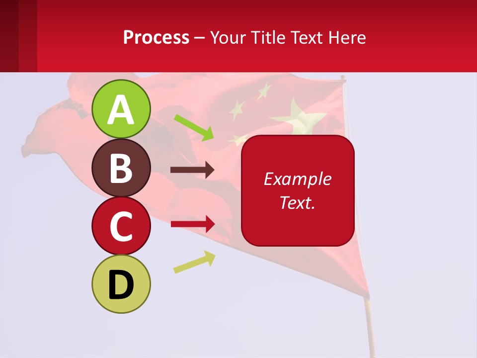 A Chinese Flag Flying In The Wind With A Blue Sky In The Background PowerPoint Template