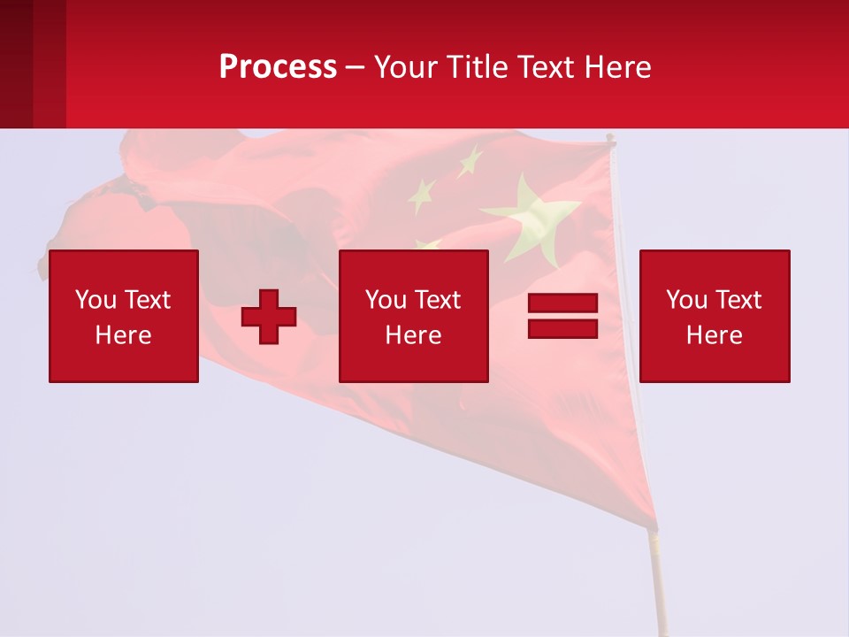 A Chinese Flag Flying In The Wind With A Blue Sky In The Background PowerPoint Template