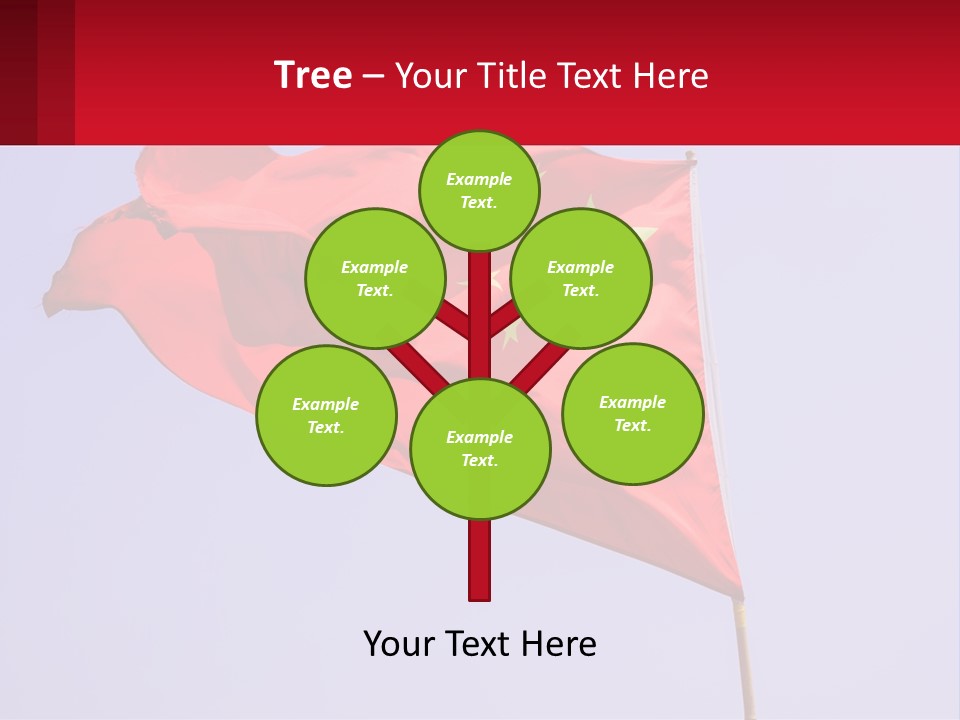 A Chinese Flag Flying In The Wind With A Blue Sky In The Background PowerPoint Template