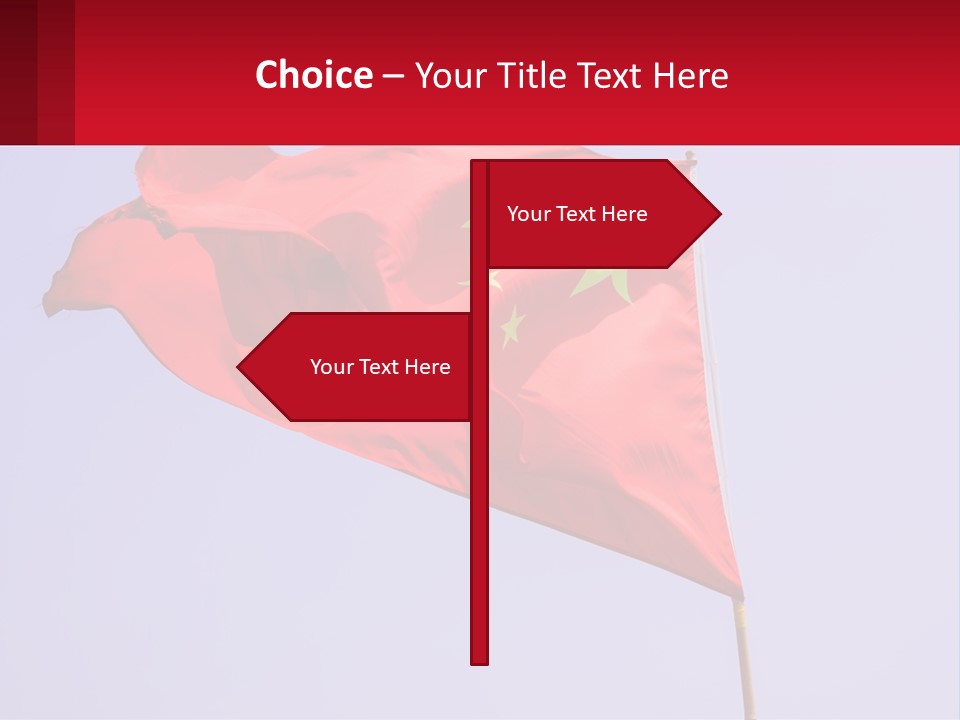 A Chinese Flag Flying In The Wind With A Blue Sky In The Background PowerPoint Template