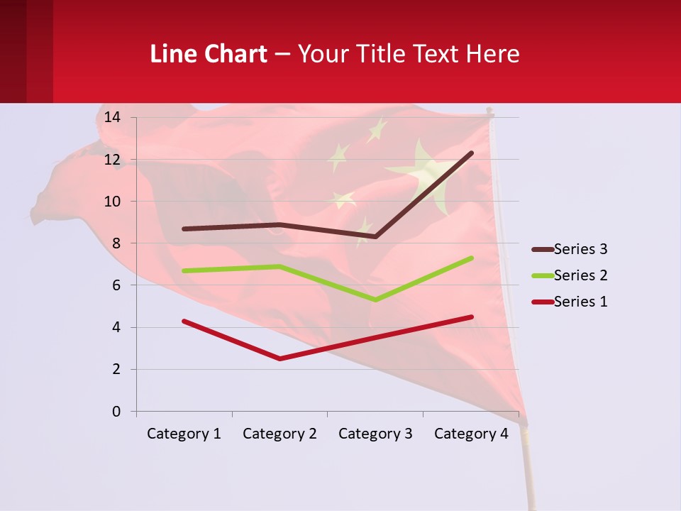 A Chinese Flag Flying In The Wind With A Blue Sky In The Background PowerPoint Template
