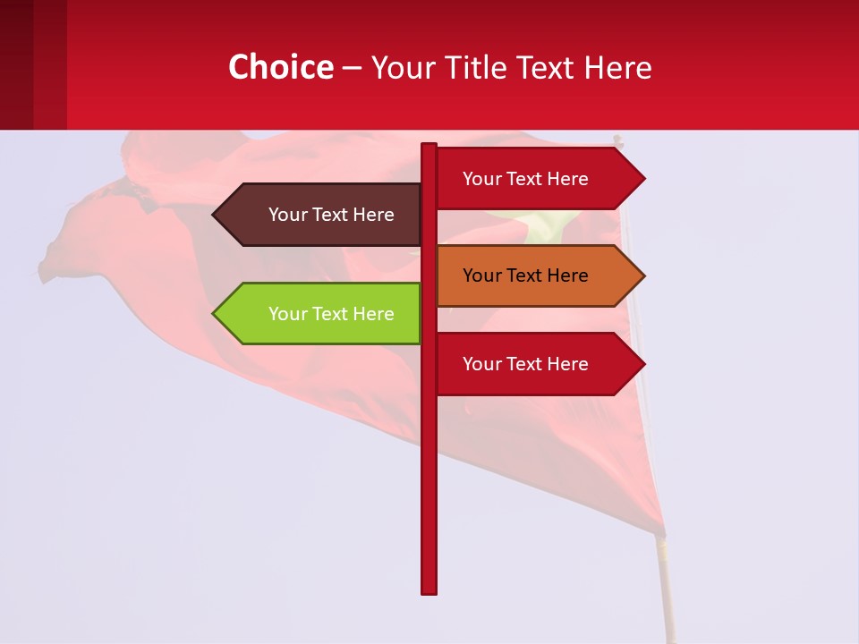 A Chinese Flag Flying In The Wind With A Blue Sky In The Background PowerPoint Template