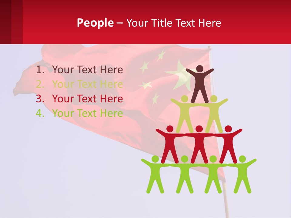 A Chinese Flag Flying In The Wind With A Blue Sky In The Background PowerPoint Template