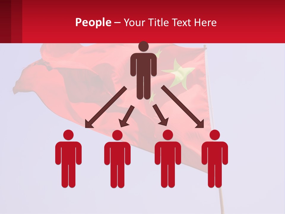 A Chinese Flag Flying In The Wind With A Blue Sky In The Background PowerPoint Template