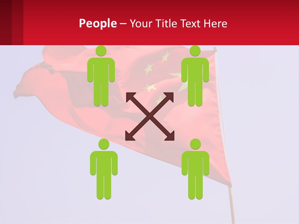 A Chinese Flag Flying In The Wind With A Blue Sky In The Background PowerPoint Template