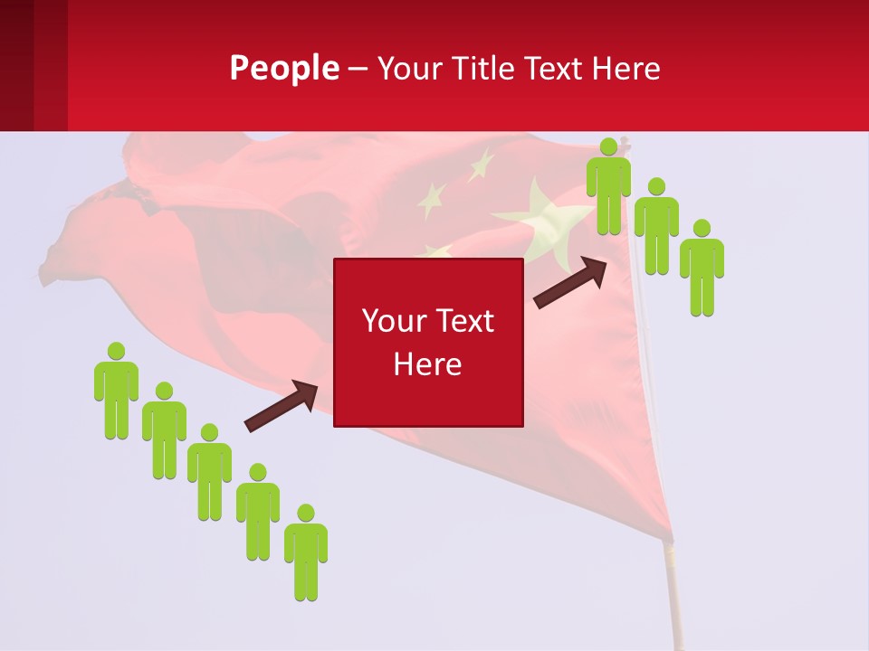 A Chinese Flag Flying In The Wind With A Blue Sky In The Background PowerPoint Template