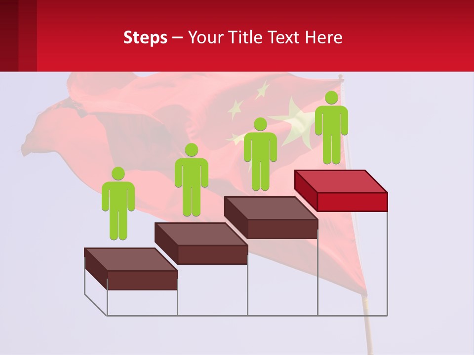 A Chinese Flag Flying In The Wind With A Blue Sky In The Background PowerPoint Template