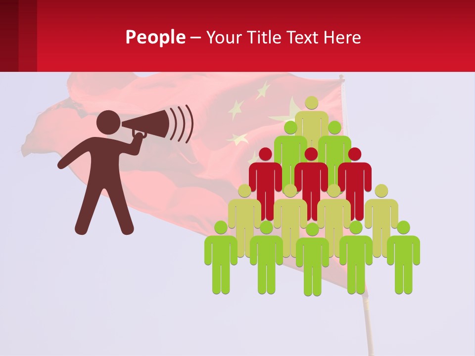 A Chinese Flag Flying In The Wind With A Blue Sky In The Background PowerPoint Template