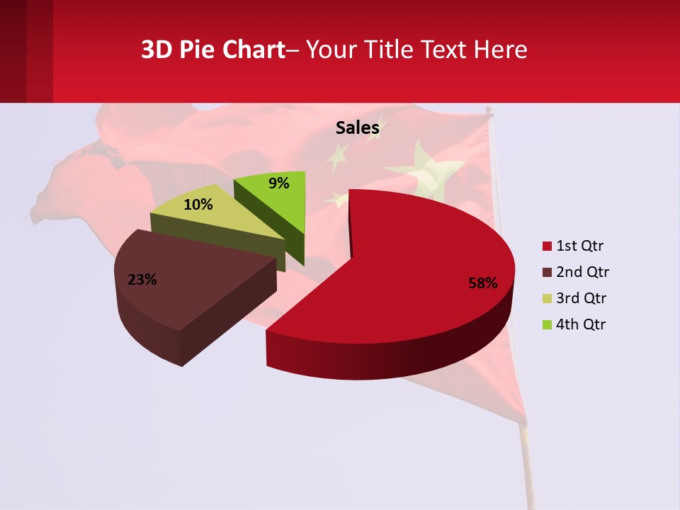 A Chinese Flag Flying In The Wind With A Blue Sky In The Background PowerPoint Template