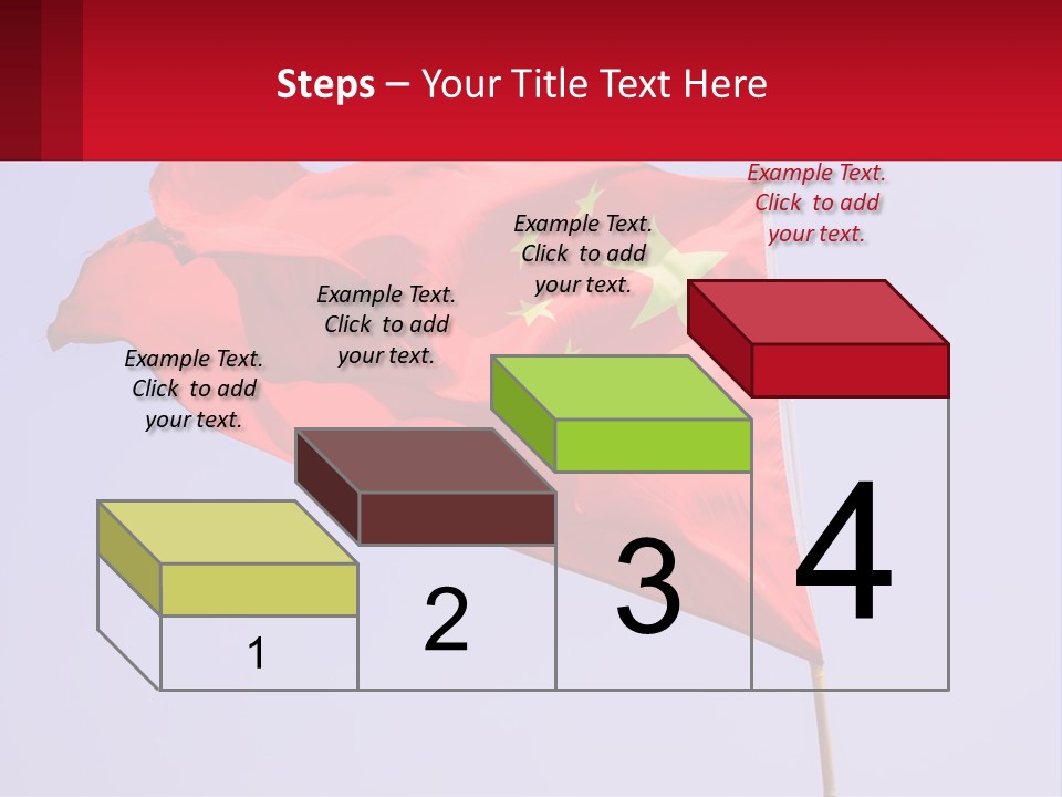 A Chinese Flag Flying In The Wind With A Blue Sky In The Background PowerPoint Template