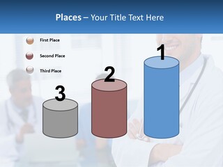 A Doctor Standing In Front Of A Laptop Computer PowerPoint Template