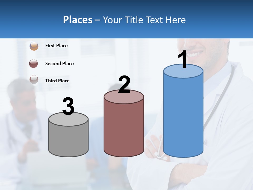 A Doctor Standing In Front Of A Laptop Computer PowerPoint Template