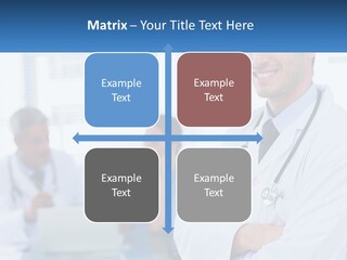 A Doctor Standing In Front Of A Laptop Computer PowerPoint Template