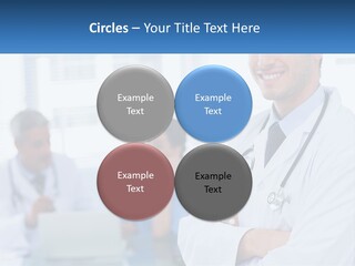 A Doctor Standing In Front Of A Laptop Computer PowerPoint Template