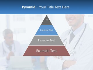 A Doctor Standing In Front Of A Laptop Computer PowerPoint Template