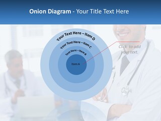 A Doctor Standing In Front Of A Laptop Computer PowerPoint Template