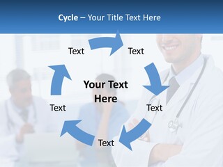 A Doctor Standing In Front Of A Laptop Computer PowerPoint Template