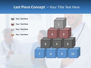 A Doctor Standing In Front Of A Laptop Computer PowerPoint Template