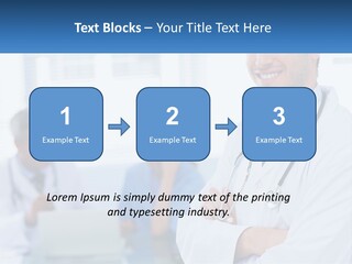A Doctor Standing In Front Of A Laptop Computer PowerPoint Template
