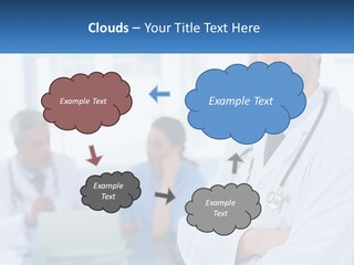 A Doctor Standing In Front Of A Laptop Computer PowerPoint Template