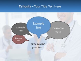 A Doctor Standing In Front Of A Laptop Computer PowerPoint Template