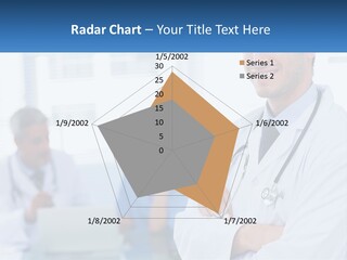 A Doctor Standing In Front Of A Laptop Computer PowerPoint Template