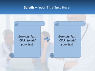 A Doctor Standing In Front Of A Laptop Computer PowerPoint Template