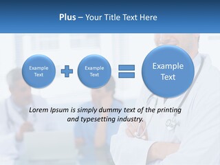 A Doctor Standing In Front Of A Laptop Computer PowerPoint Template