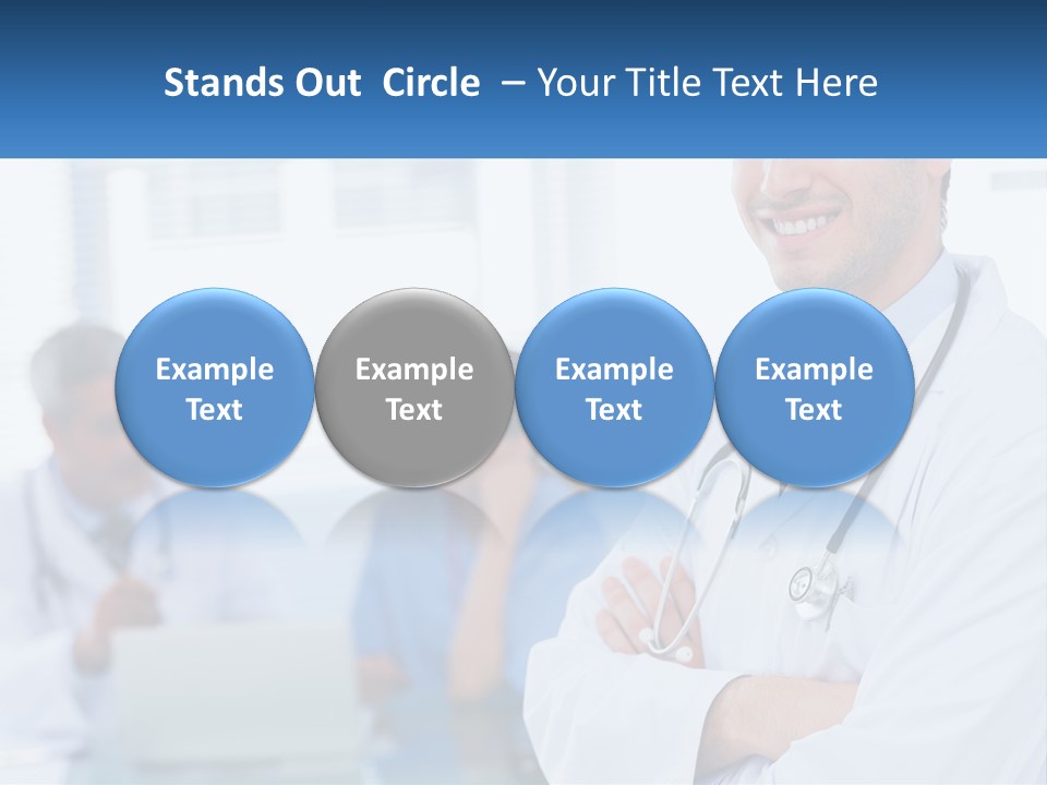 A Doctor Standing In Front Of A Laptop Computer PowerPoint Template