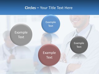 A Doctor Standing In Front Of A Laptop Computer PowerPoint Template