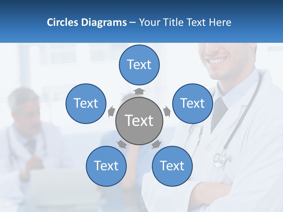 A Doctor Standing In Front Of A Laptop Computer PowerPoint Template