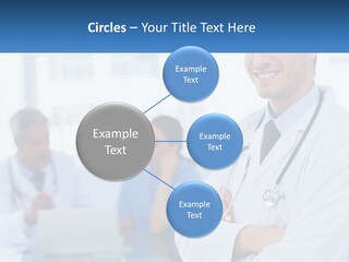 A Doctor Standing In Front Of A Laptop Computer PowerPoint Template