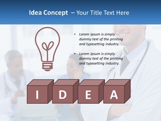 A Doctor Standing In Front Of A Laptop Computer PowerPoint Template