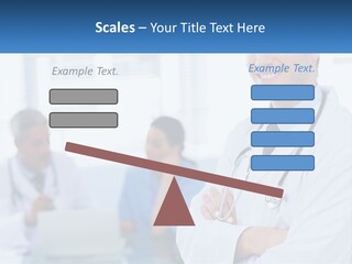 A Doctor Standing In Front Of A Laptop Computer PowerPoint Template
