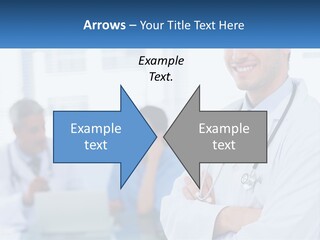 A Doctor Standing In Front Of A Laptop Computer PowerPoint Template