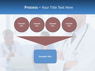 A Doctor Standing In Front Of A Laptop Computer PowerPoint Template