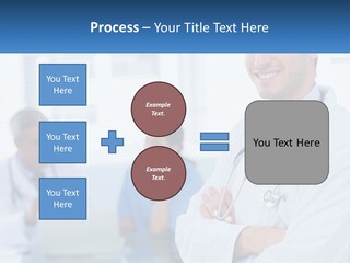 A Doctor Standing In Front Of A Laptop Computer PowerPoint Template