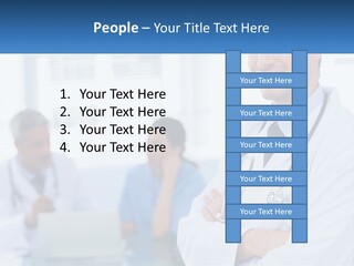 A Doctor Standing In Front Of A Laptop Computer PowerPoint Template