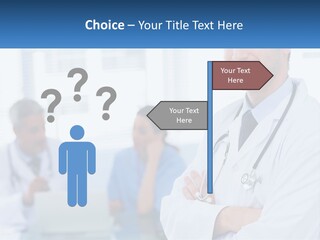 A Doctor Standing In Front Of A Laptop Computer PowerPoint Template