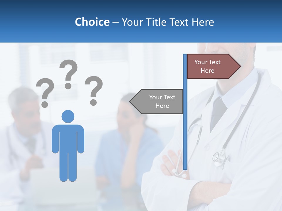 A Doctor Standing In Front Of A Laptop Computer PowerPoint Template