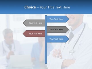 A Doctor Standing In Front Of A Laptop Computer PowerPoint Template