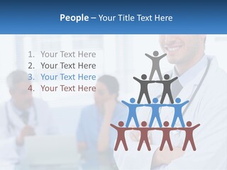 A Doctor Standing In Front Of A Laptop Computer PowerPoint Template