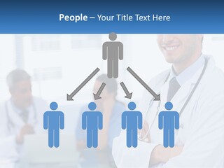 A Doctor Standing In Front Of A Laptop Computer PowerPoint Template