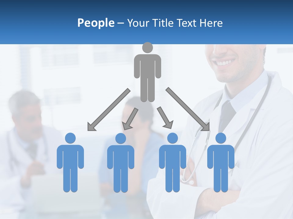 A Doctor Standing In Front Of A Laptop Computer PowerPoint Template