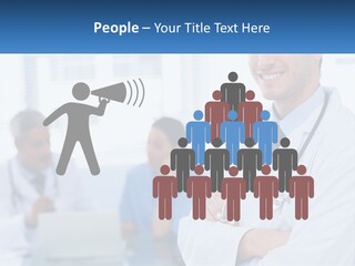 A Doctor Standing In Front Of A Laptop Computer PowerPoint Template